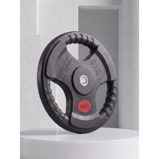 Диск 31 мм. обрезиненный с 3-мя хватами 10 кг (2 штуки)   VictoryFit VF-S251000-2