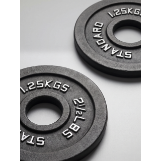 Диск 51 мм. чугунный окрашенный  1,25 кг (2 штуки)   VictoryFit VF-SC510125-2