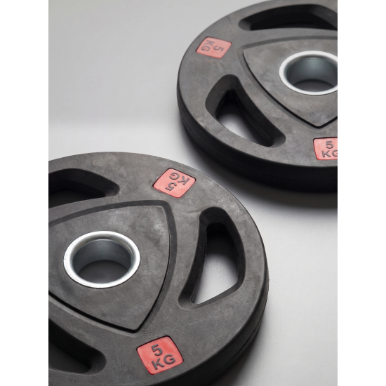 Диск 51 мм. NEO обрезиненный с 3-мя хватами  5 кг (2 штуки)   VictoryFit VF-ST51050-2