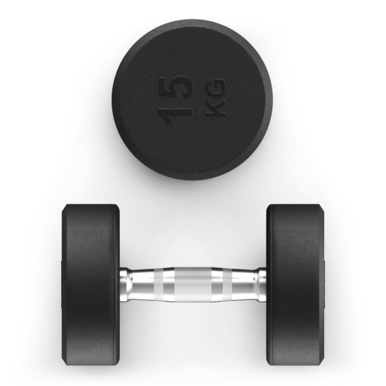 Гантель UNIX Fit PRO круглая обрезиненная 15 кг, 2 шт.
