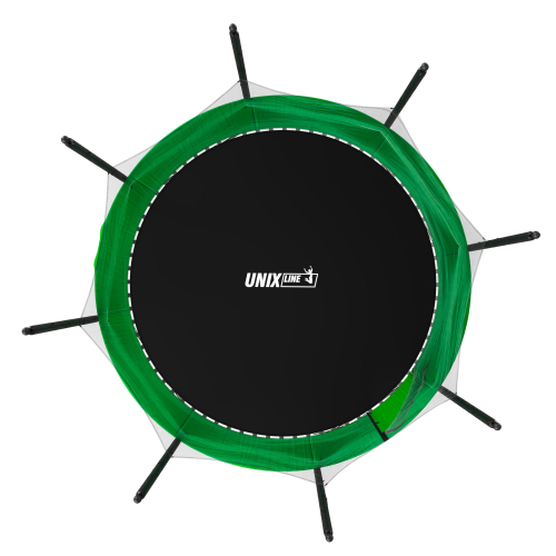 Батут UNIX Line Simple 12 ft (366 см) с внутренней защитной сеткой, зеленый