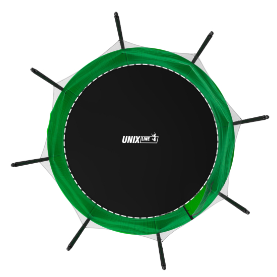Батут UNIX Line Simple 12 ft (366 см) с внутренней защитной сеткой, зеленый