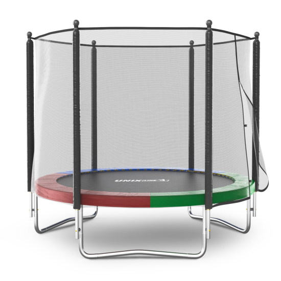 Батут UNIX Line Simple 8 ft (244 см) с внешней защитной сеткой, цветной