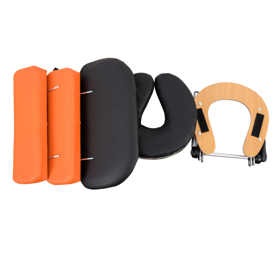 Массажный стол Atlas Sport складной 2-с 60 см деревянный + сумка в подарок (черно-оранжевый)