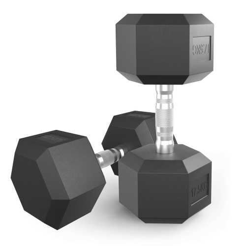 Гантель гексагональная UNIX Fit обрезиненная 17,5 кг, 2 шт.