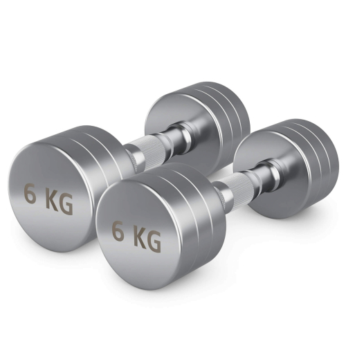 Гантель UNIX Fit PRO круглая хромированная 6 кг, 2 шт.