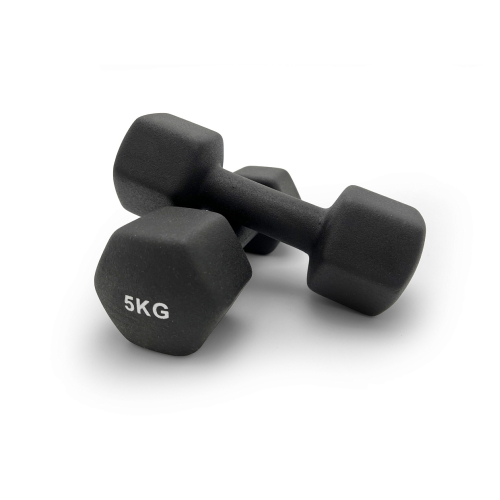 Гантель UNIX Fit неопреновая 5 кг Black, 2 шт.