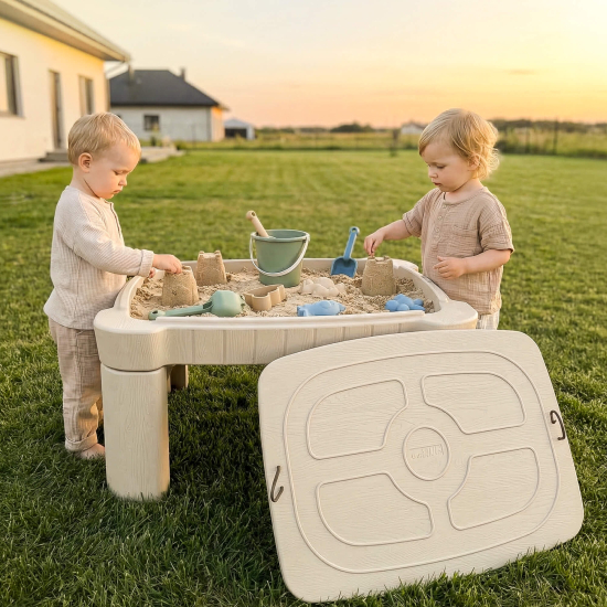 Песочница UNIX Kids Table / стол с крышкой 96 х 66 см бежевый