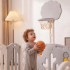 Манеж UNIX Kids DeLuxe V2 / Делюкс серый 150 x 180 см, с баскетбольным кольцом и ковриком
