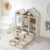 Стеллаж для игрушек UNIX Kids House / Дом (7 ящиков, 2 полки с дверцей) серый