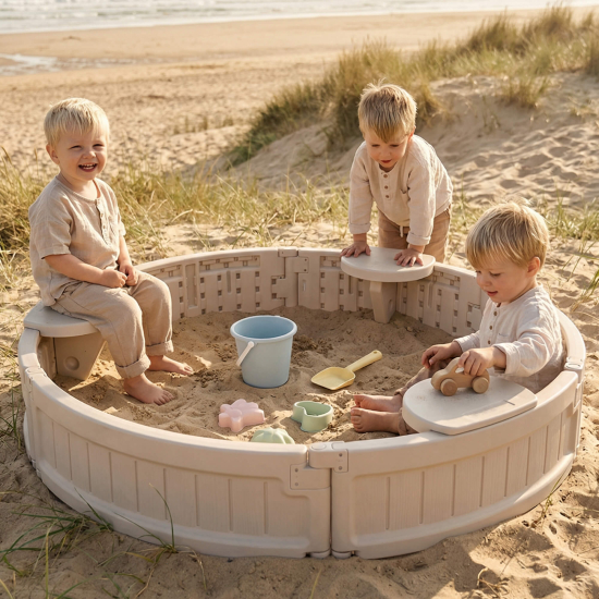Песочница UNIX Kids Round круглая 120 см бежевый