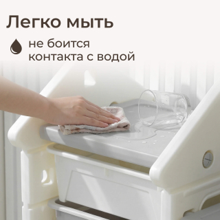 Стеллаж для игрушек и книг UNIX Kids Сastle / Замок серый