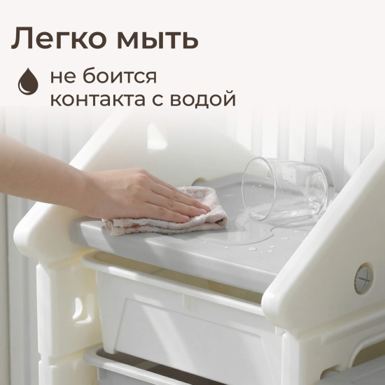 Стеллаж для игрушек и книг UNIX Kids Сastle / Замок серый