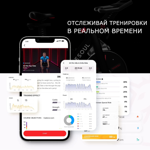Велотренажер DFC Yesoul Smart M1 BLACK с пульсометром