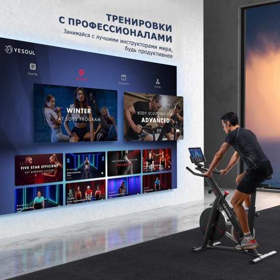 Велотренажер DFC Yesoul Smart M1 BLACK с пульсометром