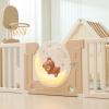 Манеж UNIX Kids DeLuxe House&Storage / Делюкс дом и стеллаж бежевый 180 x 200 см, с игровым домиком, баскетбольной стойкой, доской для рисования, качелями + мес