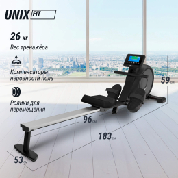 Гребной тренажер UNIX Fit Techno Rower 410E