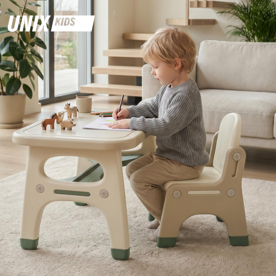 Стол со стулом UNIX Kids Dino / Дино зеленый