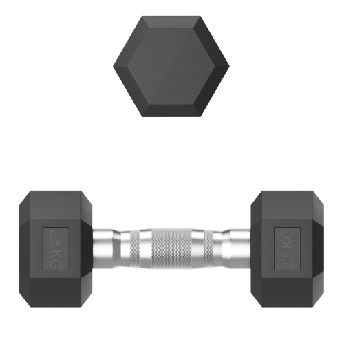 Гантель гексагональная UNIX Fit обрезиненная 2,5 кг, 2 шт.